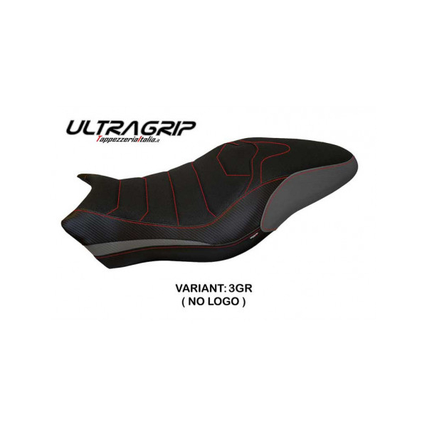 HOUSSE DE SELLE COMPATIBLE  DUCATI MONSTER 821/1200 (17-20) MODÈLE PIOMBINO 1 - Logo : AVEC LOGO, Couleur : GRIS GRIS, Type : ULTRAGRIP