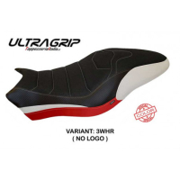 HOUSSE DE SELLE COMPATIBLE  DUCATI MONSTER 821/1200 (17-20) MODÈLE PIOMBINO SPEC - Logo : AVEC LOGO, Type : ULTRAGRIP, Couleur : ROUGE GRIS