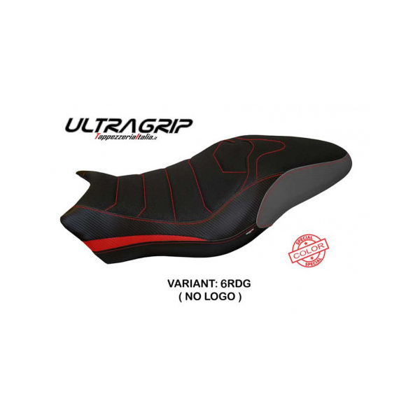 HOUSSE DE SELLE COMPATIBLE  DUCATI MONSTER 821/1200 (17-20) MODÈLE PIOMBINO SPEC - Logo : AVEC LOGO, Type : ULTRAGRIP, Couleur : ROUGE BLANC