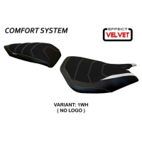 HOUSSE DE SELLE COMPATIBLE  DUCATI PANIGALE 1299 (15-18) MODÈLE LEIDEN VELVET - Couleur : BLANC, Type : CONFORT, Logo : AVEC LOGO