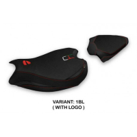 HOUSSE DE SELLE COMPATIBLE  DUCATI PANIGALE V2 (20-22) MODÈLE TULCEA - Logo : AVEC LOGO, Couleur : NOIR, Type : STANDARD 
