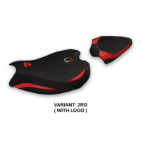 HOUSSE DE SELLE COMPATIBLE  DUCATI PANIGALE V2 (20-22) MODÈLE TULCEA - Logo : AVEC LOGO, Couleur : NOIR, Type : STANDARD