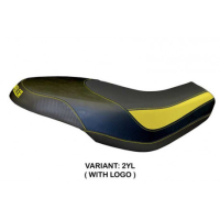 HOUSSE DE SELLE COMPATIBLE  DUCATI SCRAMBLER 400/800/1100 (15-22) MODÈLE CAPRI - Couleur : JAUNE, Type : STANDARD, Logo : AVEC LOGO