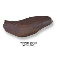HOUSSE DE SELLE COMPATIBLE  DUCATI SCRAMBLER 400/800/1100 (15-22) MODÈLE VINTAGE - Logo : AVEC LOGO, Couleur : NOIR, Type : CONFORT