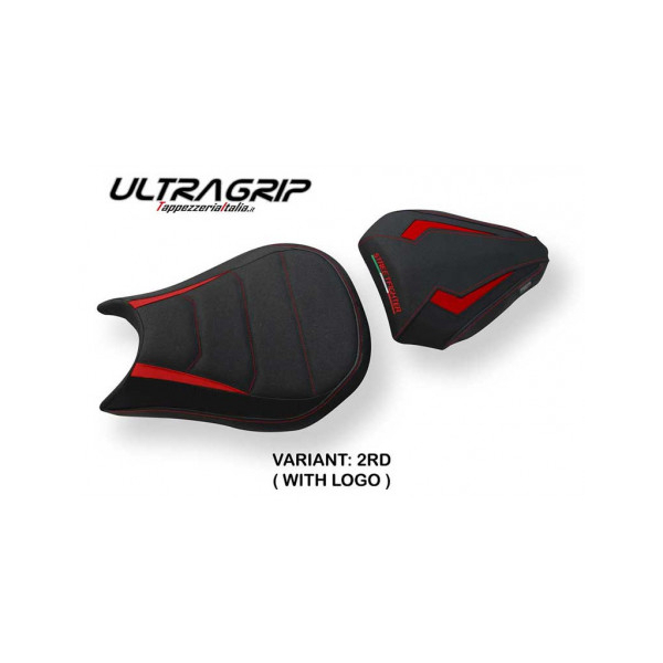 HOUSSE DE SELLE COMPATIBLE DUCATI STREETFIGHTER (09-15) MODÈLE FLORIDA - Couleur : ROUGE, Logo : AVEC LOGO, Type : ULTRAGRIP