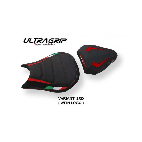 HOUSSE DE SELLE COMPATIBLE DUCATI STREETFIGHTER (09-15) MODÈLE FLORIDA TRICO - Logo : AVEC LOGO, Couleur : ROUGE, Type : ULTRAGRIP