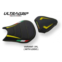 HOUSSE DE SELLE COMPATIBLE DUCATI STREETFIGHTER (09-15) MODÈLE FLORIDA TRICO - Logo : AVEC LOGO, Couleur : JAUNE, Type : ULTRAGRIP