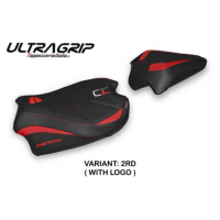 HOUSSE DE SELLE COMPATIBLE DUCATI STREETFIGHTER V4 (20-22) MODÈLE VELES - Logo : AVEC LOGO, Couleur : NOIR, Type : ULTRAGRIP