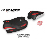 HOUSSE DE SELLE COMPATIBLE DUCATI STREETFIGHTER V4 (20-22) MODÈLE VELES - Logo : AVEC LOGO, Couleur : NOIR, Type : ULTRAGRIP