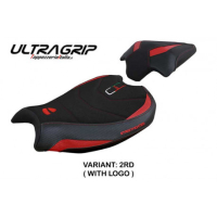 HOUSSE DE SELLE COMPATIBLE DUCATI STREETFIGHTER V2 (2022) MODÈLE MINA - Couleur : NOIR, Type : CONFORT, Logo : AVEC LOGO