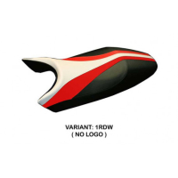 HOUSSE DE SELLE COMPATIBLE DUCATI MONSTER (94-07) MODÈLE FRECCIA - Type : STANDARD, Logo : AVEC LOGO, Couleur : BLANC ROUGE 