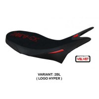 HOUSSE DE SELLE COMPATIBLE  DUCATI HYPERMOTARD 950 (19-22) MODÈLE HYPERCONCEPT V - Logo : AVEC LOGO, Couleur : NOIR, Type : STANDARD 