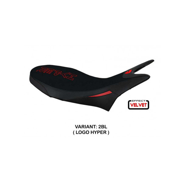 HOUSSE DE SELLE COMPATIBLE  DUCATI HYPERMOTARD 950 (19-22) MODÈLE HYPERCONCEPT V - Couleur : NOIR, Type : STANDARD, Logo : AVEC LOGO