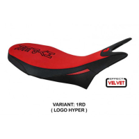 HOUSSE DE SELLE COMPATIBLE  DUCATI HYPERMOTARD 950 (19-22) MODÈLE HYPERCONCEPT V - Logo : AVEC LOGO, Couleur : NOIR, Type : STANDARD