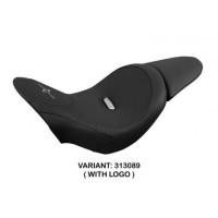 HOUSSE DE SELLE COMPATIBLE LE MODÈLE DUCATI X DIAVEL (16-22) DUBAI - Logo : AVEC LOGO, Couleur : NOIR, Type : STANDARD 