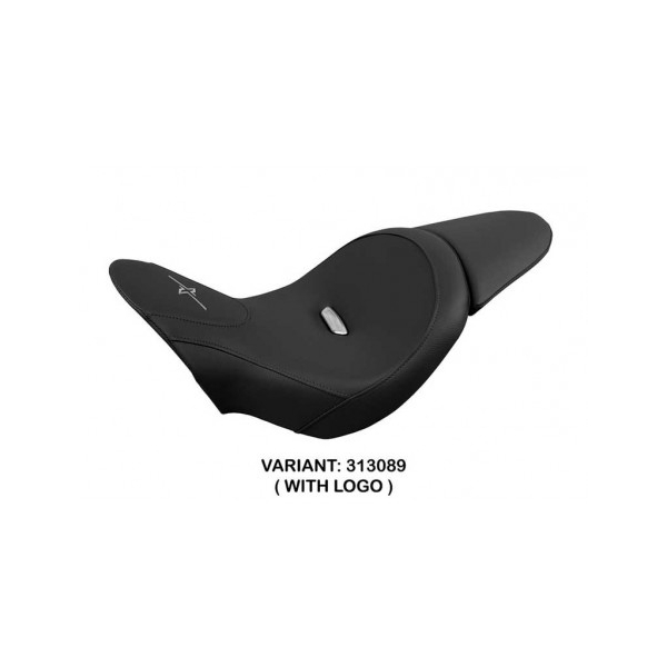 HOUSSE DE SELLE COMPATIBLE LE MODÈLE DUCATI X DIAVEL (16-22) DUBAI - Logo : AVEC LOGO, Couleur : NOIR, Type : STANDARD