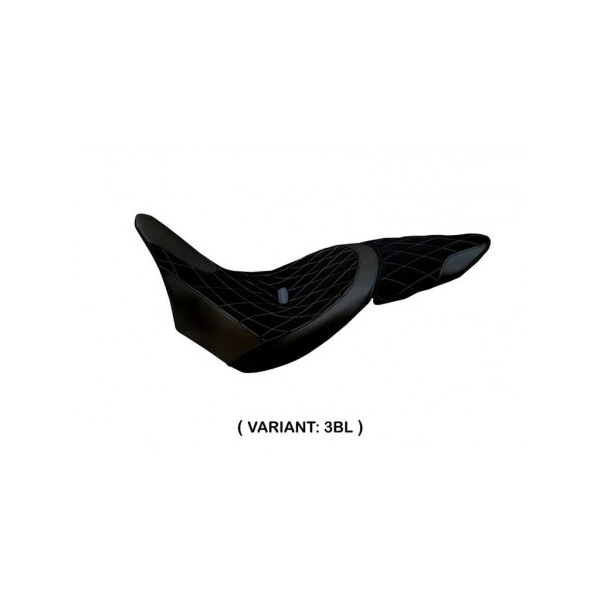 HOUSSE DE SELLE COMPATIBLE  DUCATI X DIAVEL (16-22) MODÈLE FERRARA STANDARD, NOI - Logo : AVEC LOGO, Couleur : ROUGE, Type : STANDARD