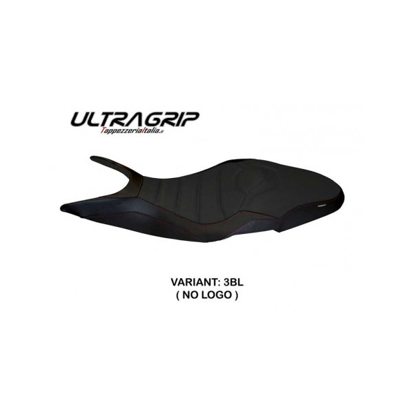 HOUSSE DE SELLE COMPATIBLE DUCATI SUPER SPORT (17-22) MODÈLE PISTOIA 1 - Couleur : NOIR, Logo : AVEC LOGO, Type : ULTRAGRIP