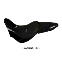 HOUSSE DE SELLE COMPATIBLE  DUCATI X DIAVEL (16-22) MODÈLE CASTELBUONO - Logo : AVEC LOGO, Couleur : GRIS GRIS, Type : STANDARD
