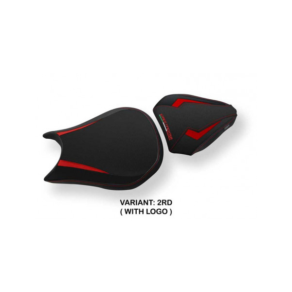 HOUSSE DE SELLE COMPATIBLE DUCATI STREETFIGHTER (09-15) MODÈLE DESTIN - Logo : AVEC LOGO, Couleur : BLANC, Type : STANDARD