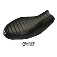 HOUSSE DE SELLE COMPATIBLE  DUCATI SCRAMBLER 400/800/1100 (15-22) MODÈLE PROCIDA - Logo : AVEC LOGO, Couleur : GRIS GRIS, Type : STANDARD 