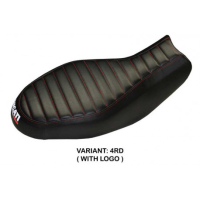 HOUSSE DE SELLE COMPATIBLE  DUCATI SCRAMBLER 400/800/1100 (15-22) MODÈLE PROCIDA - Logo : AVEC LOGO, Couleur : JAUNE, Type : STANDARD