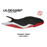 HOUSSE DE SELLE COMPATIBLE DUCATI SUPER SPORT (17-22) MODÈLE PISTOIA SPECIAL COL - Logo : AVEC LOGO, Couleur : BLANC ROUGE, Type : ULTRAGRIP