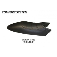 HOUSSE DE SELLE COMPATIBLE DUCATI MONSTER (94-07) MODÈLE TOTAL BLACK - Logo : AVEC LOGO, Couleur : NOIR, Type : CONFORT 