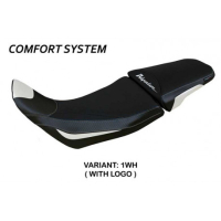 HOUSSE DE SELLE COMPATIBLE HONDA AFRICA TWIN 1100 (20-22) MODÈLE DELINE - Logo : AVEC LOGO, Couleur : BLEU, Type : CONFORT