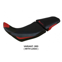HOUSSE DE SELLE COMPATIBLE HONDA AFRICA TWIN 1100 (20-22) MODÈLE DELINE - Couleur : BLANC, Type : CONFORT, Logo : AVEC LOGO