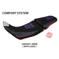 HOUSSE DE SELLE COMPATIBLE HONDA AFRICA TWIN 1100 (20-22) MODÈLE DELINE SPECIAL - Type : CONFORT, Logo : AVEC LOGO, Couleur : BLEU BLANC