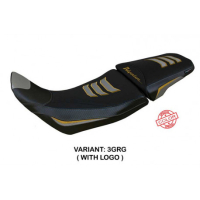 HOUSSE DE SELLE COMPATIBLE HONDA AFRICA TWIN 1100 (20-22) MODÈLE DELINE SPECIAL - Type : CONFORT, Logo : AVEC LOGO, Couleur : BLANC ROUGE BLEU