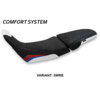 HOUSSE DE SELLE COMPATIBLE HONDA AFRICA TWIN 1100 (20-22) MODÈLE VINH CONFORT, B - Logo : AVEC LOGO, Couleur : BLANC ROUGE BLEU, Type : CONFORT