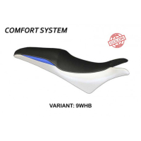 HOUSSE DE SELLE COMPATIBLE HONDA CBR 600 F (11-13) MODÈLE ANCONA - Type : CONFORT, Couleur : BLANC BLEU, Logo : SANS LOGO