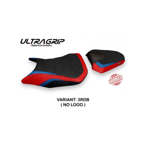 HOUSSE DE SELLE COMPATIBLE HONDA CBR 500 R (17-22) MODÈLE FIGARI SPECIAL COLOR - Logo : SANS LOGO, Couleur : ROUGE-BLEU, Type : ULTRAGRIP