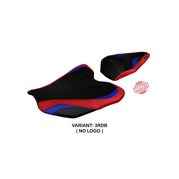 HOUSSE DE SELLE COMPATIBLE HONDA CBR 1000 RR-R FIREBLADE (20-22) MODÈLE ADRANO S - Type : STANDARD, Couleur : ROUGE BLANC BLEU, Logo : SANS LOGO