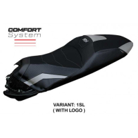 HOUSSE DE SELLE COMPATIBLE HONDA ADV 350 MODÈLE NILLI - Logo : AVEC LOGO, Couleur : ARGENT, Type : CONFORT