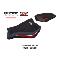 HOUSSE DE SELLE COMPATIBLE HONDA CBR 1000 RR (08-16) MODÈLE JANELA VELVET - Type : CONFORT, Couleur : ROUGE-BLEU, Logo : SANS LOGO