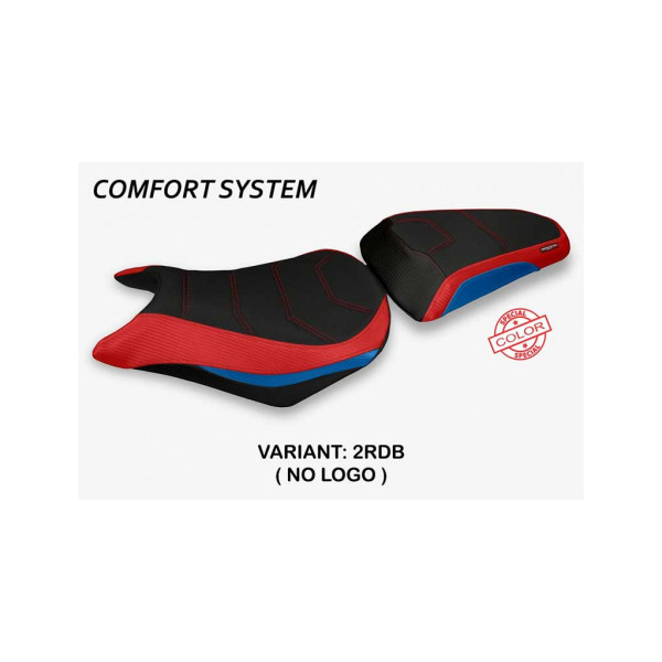 HOUSSE DE SELLE COMPATIBLE HONDA CB 500 F (12-15) MODÈLE SPECIAL COLOR CENESI - Logo : SANS LOGO, Couleur : ROUGE-BLEU, Type : CONFORT