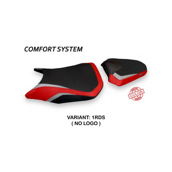 HOUSSE DE SELLE COMPATIBLE HONDA CB 500 F (16-22) MODÈLE MARCARINI SPECIAL COLOR - Logo : SANS LOGO, Couleur : BLANC BLEU, Type : CONFORT