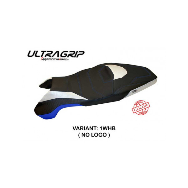 HOUSSE DE SELLE COMPATIBLE HONDA X-ADV (17-20) MODÈLE IVERN SPECIAL COLOR - Logo : SANS LOGO, Couleur : BLANC BLEU, Type : ULTRAGRIP
