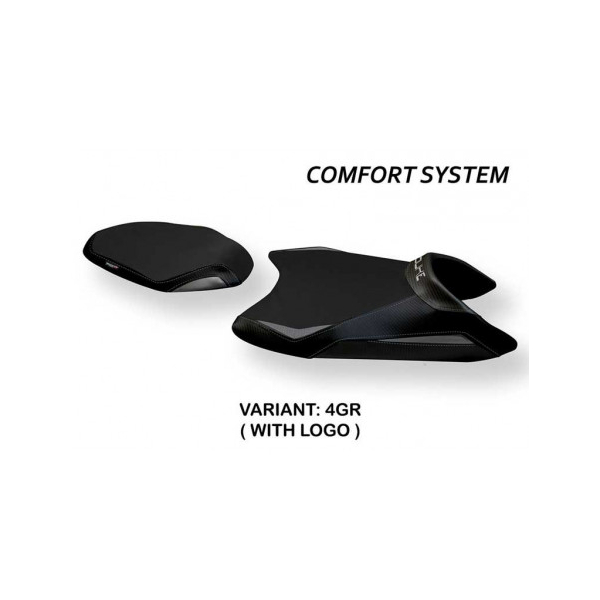 HOUSSE DE SELLE COMPATIBLE  KTM 790 DUKE (18-20) MODÈLE MIRANO 2 - Logo : AVEC LOGO, Couleur : GRIS GRIS, Type : CONFORT