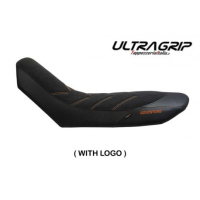 HOUSSE DE SELLE COMPATIBLE  KTM 950 - 990 ADVENTURE (03-12) MODÈLE CARMEN - Logo : AVEC LOGO, Couleur : NOIR, Type : ULTRAGRIP 