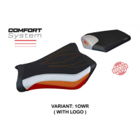 HOUSSE DE SELLE COMPATIBLE HONDA CBR 1000 RR (08-16) MODÈLE JANELA SPECIAL COLOR - Logo : AVEC LOGO, Couleur : ORANGE BLANC ROUGE, Type : CONFORT 