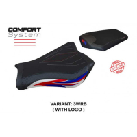 HOUSSE DE SELLE COMPATIBLE HONDA CBR 1000 RR (08-16) MODÈLE JANELA SPECIAL COLOR - Logo : AVEC LOGO, Couleur : ORANGE BLANC ROUGE, Type : CONFORT