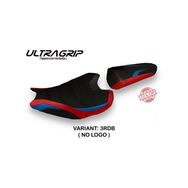 HOUSSE DE SELLE COMPATIBLE HONDA CBR 1000 RR (17-22) MODÈLE CALCI SPECIAL COLOR - Logo : SANS LOGO, Couleur : ROUGE-BLEU, Type : ULTRAGRIP