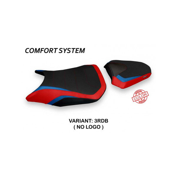 HOUSSE DE SELLE COMPATIBLE HONDA CBR 500 R (17-20) MODÈLE DIAMANTE SPECIAL COLOR - Type : CONFORT, Couleur : ROUGE-BLEU, Logo : SANS LOGO