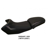 HOUSSE DE SELLE COMPATIBLE KTM 1190 ADVENTURE (13-16) MODÈLE FASANO 1 - Logo : AVEC LOGO, Couleur : GRIS GRIS, Type : CONFORT