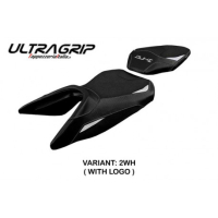 HOUSSE DE SELLE COMPATIBLE KTM 125 DUKE (17-22) MODÈLE MIRJE - Type : CONFORT, Logo : AVEC LOGO, Couleur : BLANC-ORANGE