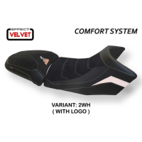 HOUSSE DE SELLE COMPATIBLE KTM 1290 SUPER ADVENTURE S - T (15-20) MODÈLE GAETA V - Type : CONFORT, Logo : AVEC LOGO, Couleur : GRIS GRIS